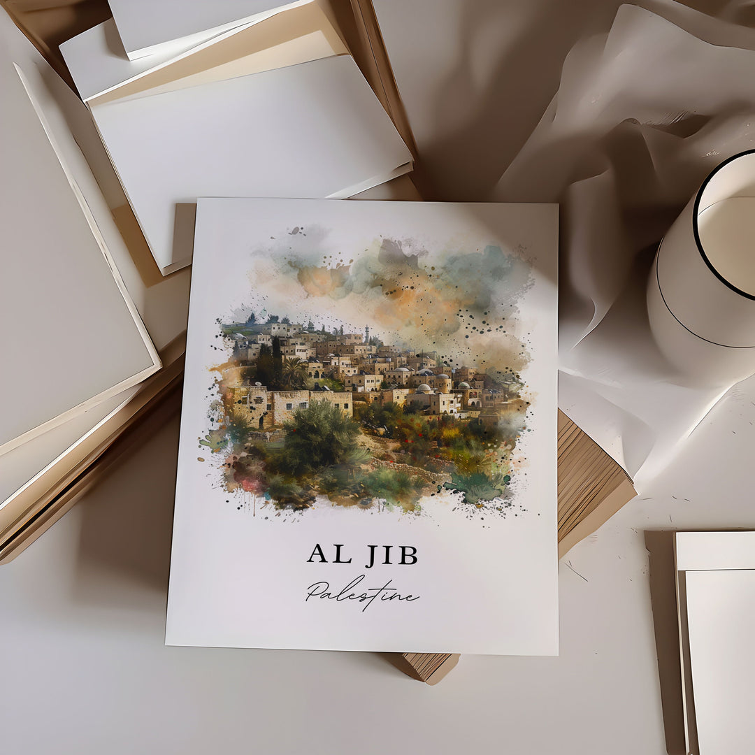 Al Jib Palestine Wall Art, Al-Jib Print, Palestine Wall Art, Al Jib Gift, Travel Print, Travel Poster, Travel Gift, Housewarming Gift