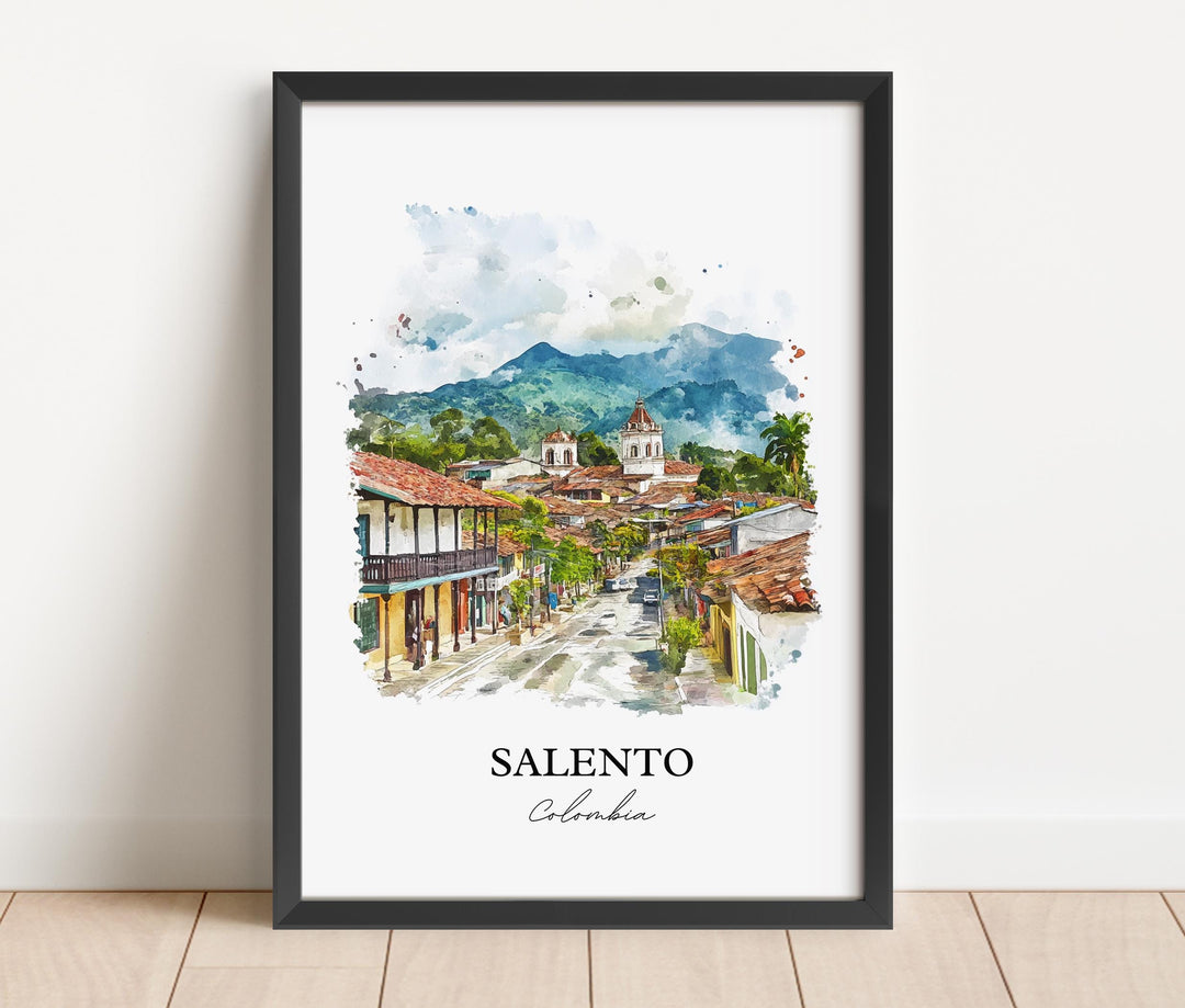 Salento Colombia Wall Art, Bogotá Print, Colombia Watercolor Art, Salento Colombia Gift, Travel Print, Travel Poster, Housewarming Gift