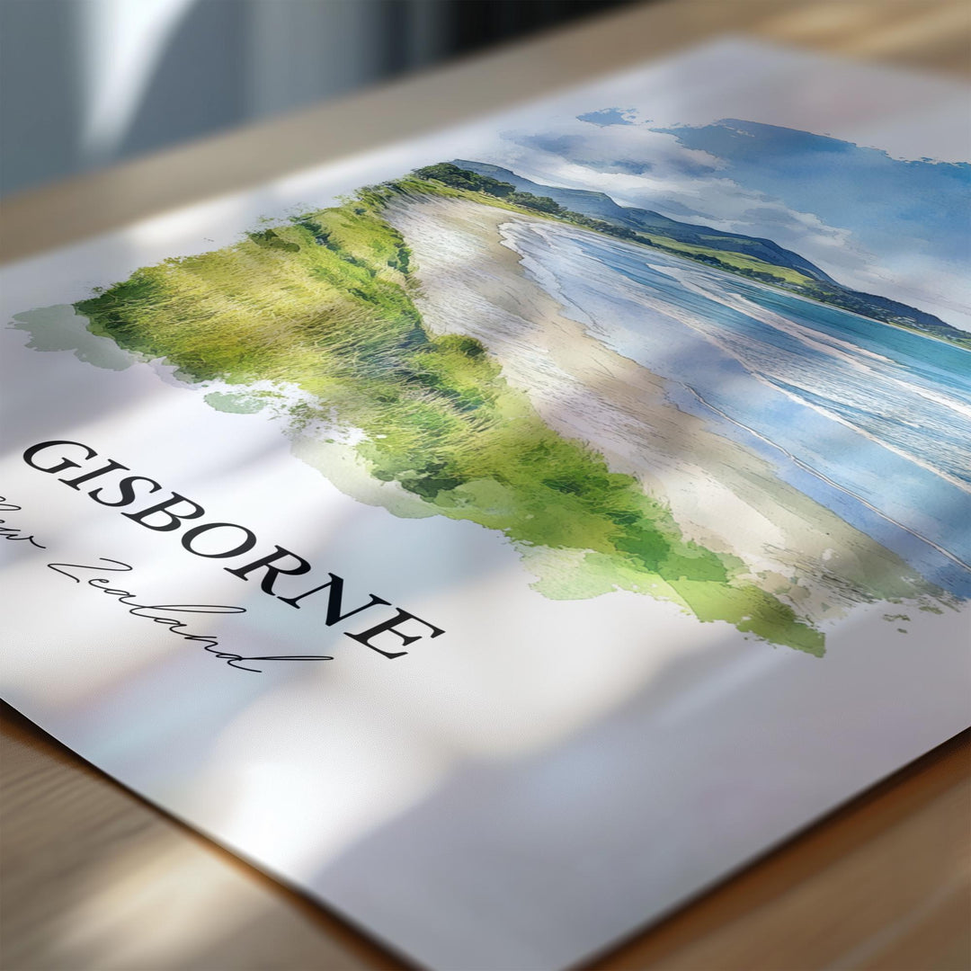 Gisborne, New Zealand – Watercolor Art Print