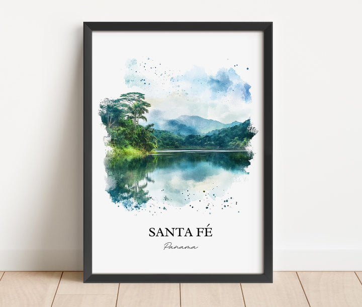 Santa Fé Panama Wall Art, Veraguas Print, Panama Watercolor Art, Santa Fé Panama Gift, Travel Print, Travel Poster, Housewarming Gift