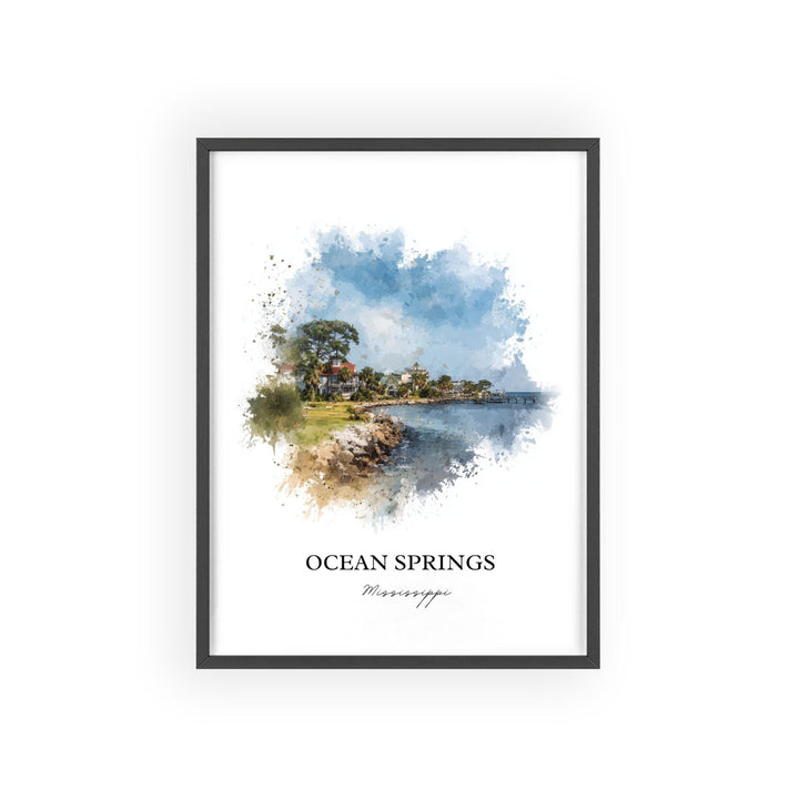 Ocean Springs, Mississippi – Watercolor Art Print