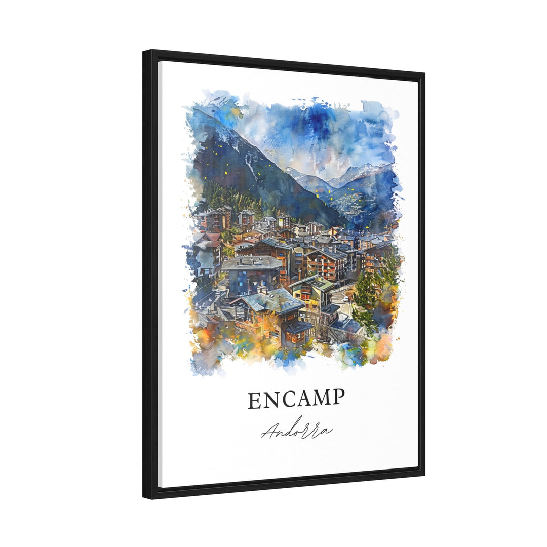 Encamp Andorra Wall Art, Encamp Print, Encamp Watercolor, Encamp Andorra Gift,