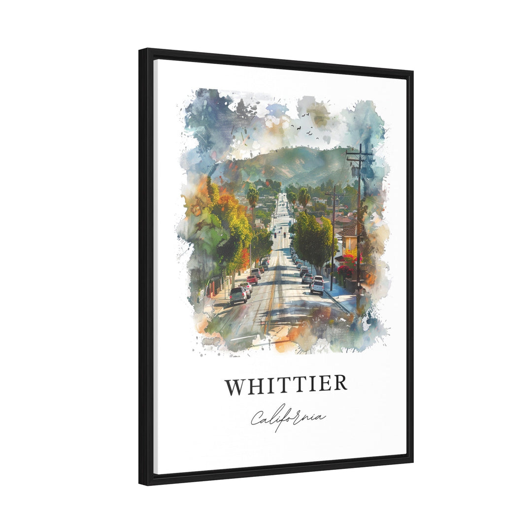 Whittier CA Wall Art, Whittier Print, Whittier Watercolor Art, SoCal Art Gift,