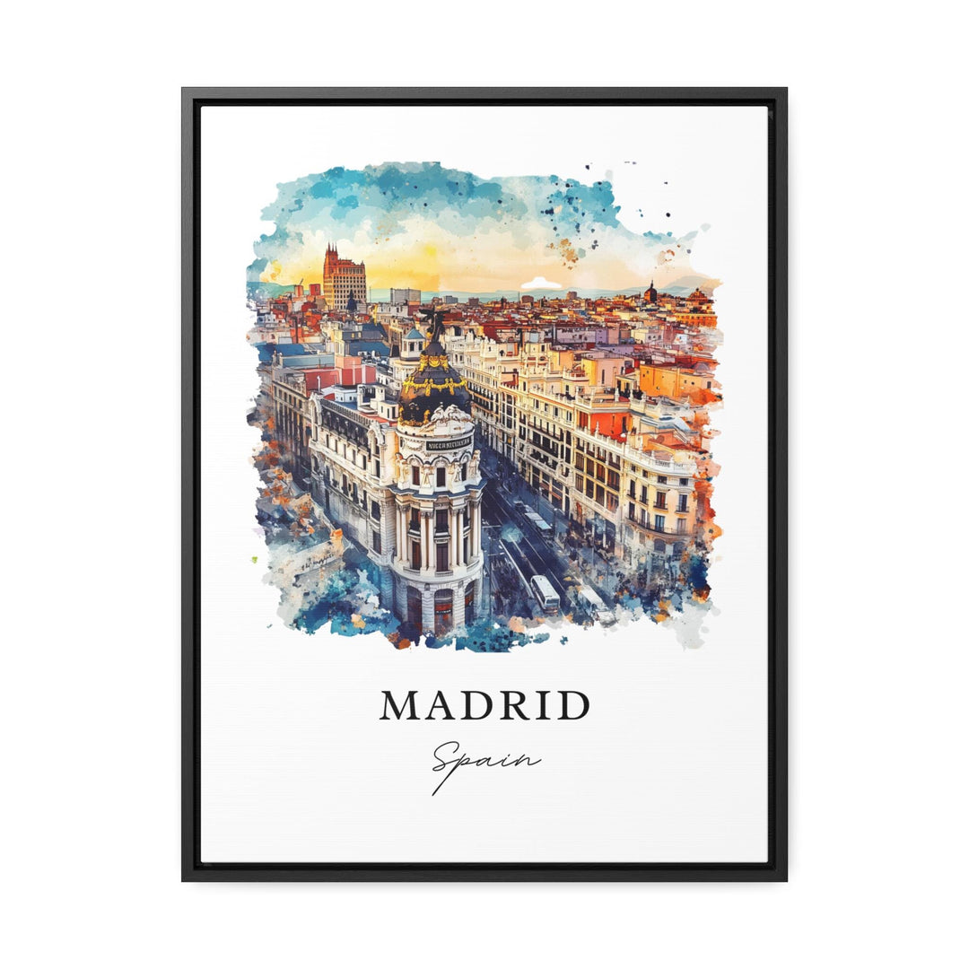 Madrid Wall Art, Madrid Print, Madrid Watercolor Art, Madrid Spain Gift, Puerta del Sol