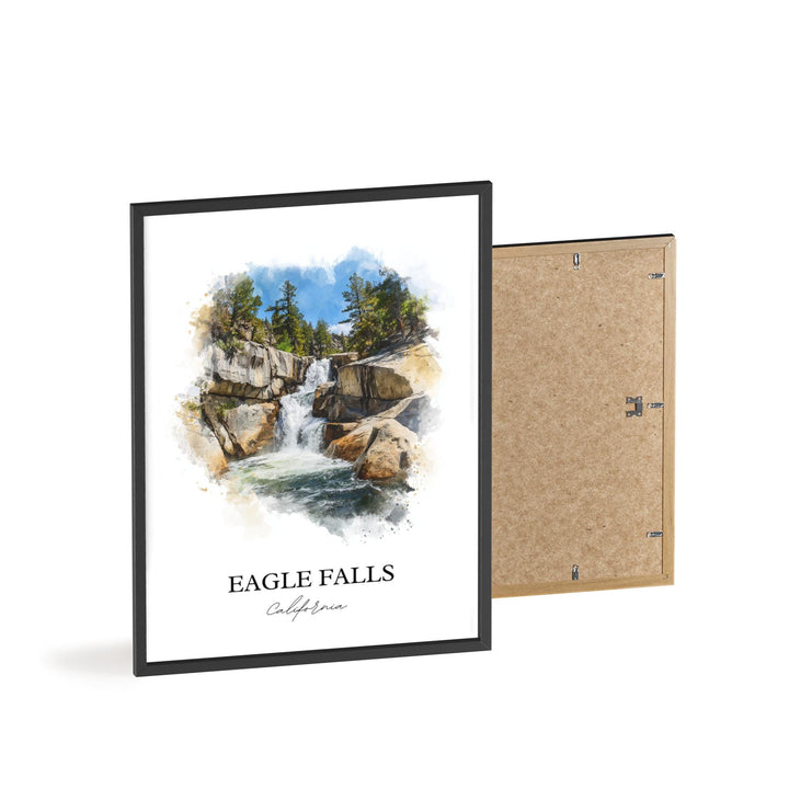 Eagle Falls Wall Art, South Lake Tahoe Print, Lake Tahoe Watercolor Art, Eagle Falls CA Gift, Travel Print, Travel Poster, Housewarming Gift