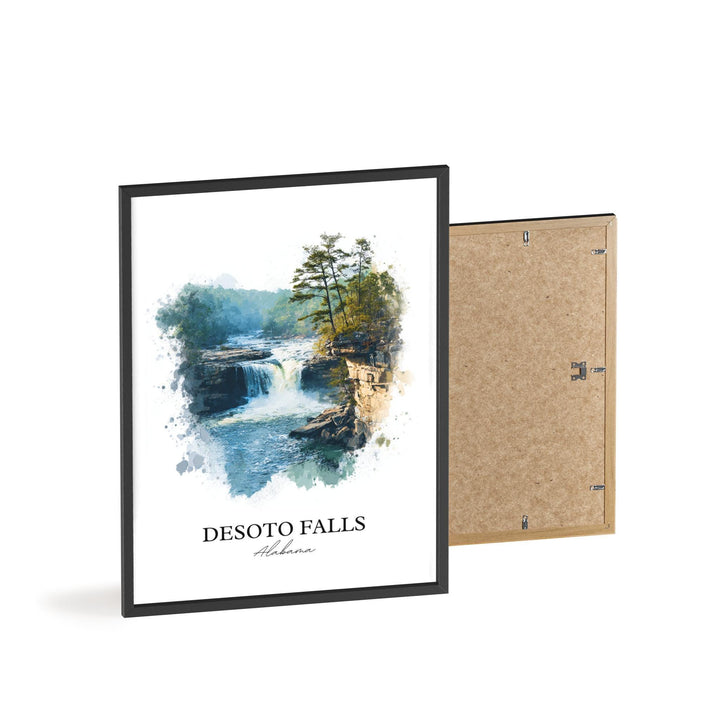 Desoto Falls Wall Art, Desoto Falls Print, Alabama Watercolor Art, Desoto Falls Gift, Travel Print, Travel Poster, Housewarming Gift