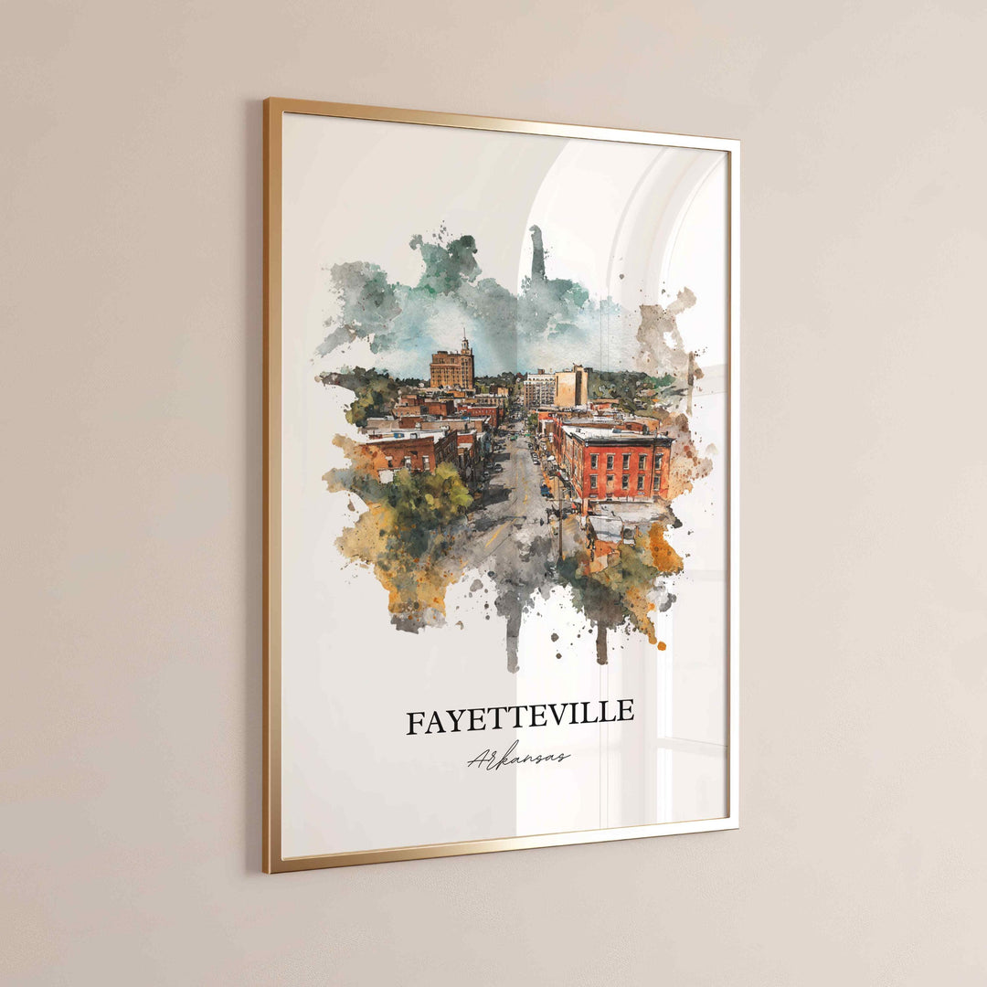 Fayetteville, Arkansas – Watercolor Art Print