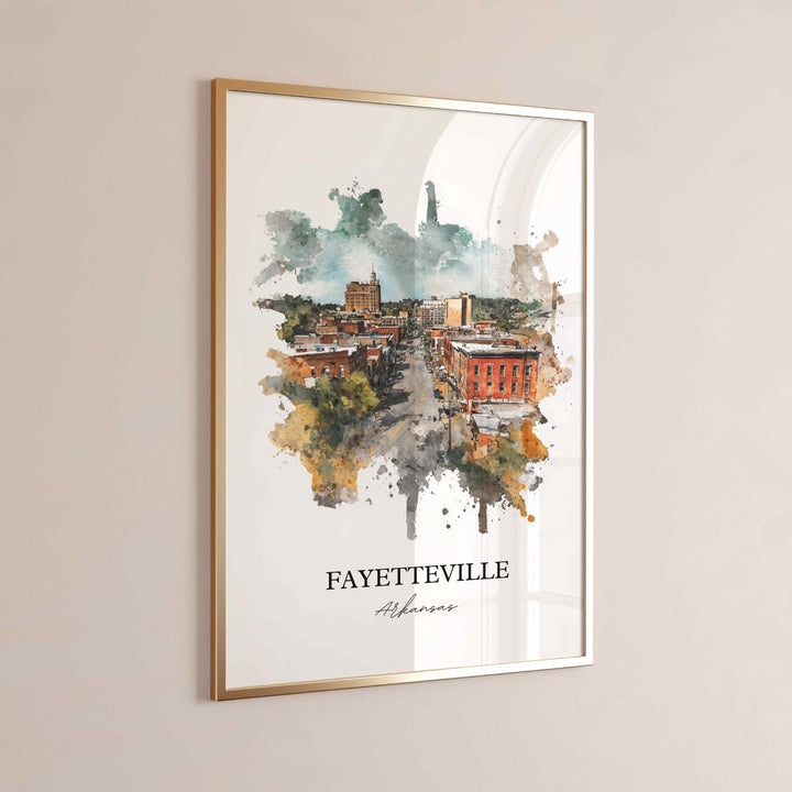 Fayetteville, Arkansas – Watercolor Art Print