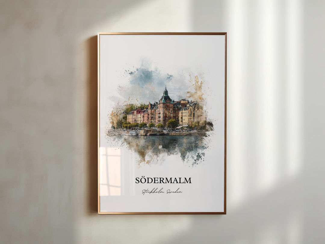 Södermalm, Sweden – Watercolor Art Print