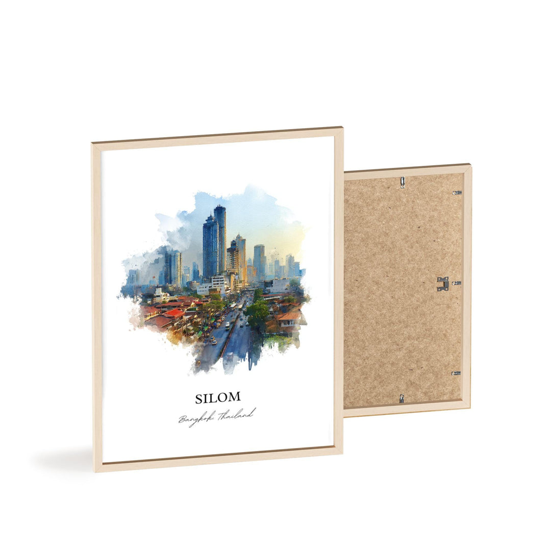Silom Bangkok Wall Art, Bangkok Print, Bangkok Watercolor Art, Bangkok Thailand Gift, Travel Print, Travel Poster, Housewarming Gift