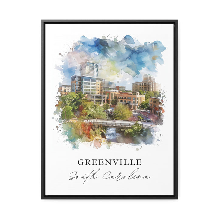 Greenville Wall Art, Greenville SC Print, Greenville Watercolor, Greenville SC Gift,