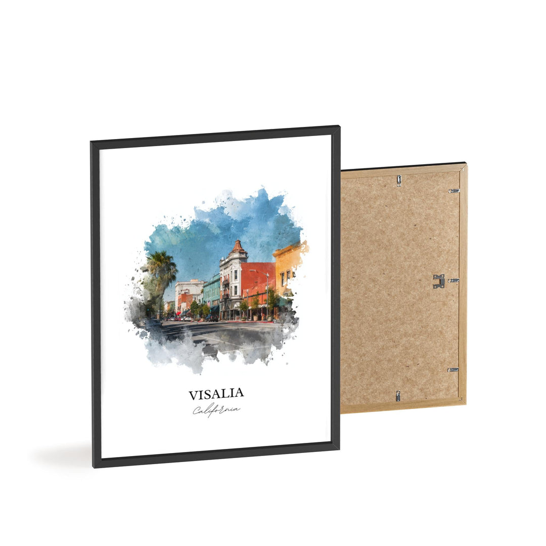 Visalia, California – Watercolor Art Print