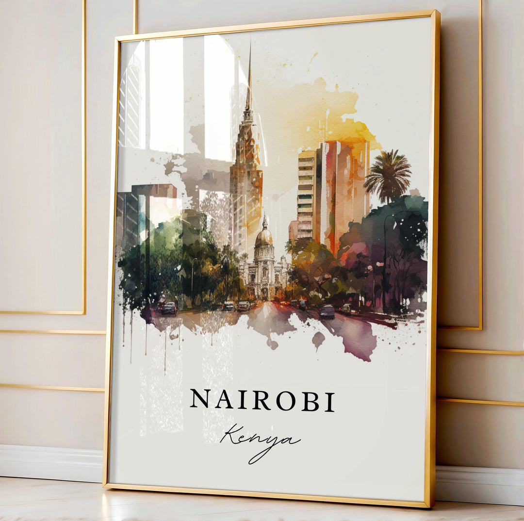 Nairobi Kenya wall art - Kenya, Nairobi poster, Nairobi Wedding gift, Nairobi Birthday present, Custom Text, Personalised Gift