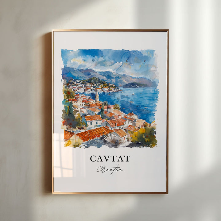 Cavtat Croatia Wall Art, Cavtat Print, Cavtat Watercolor, Dubrovnik Croatia Gift,