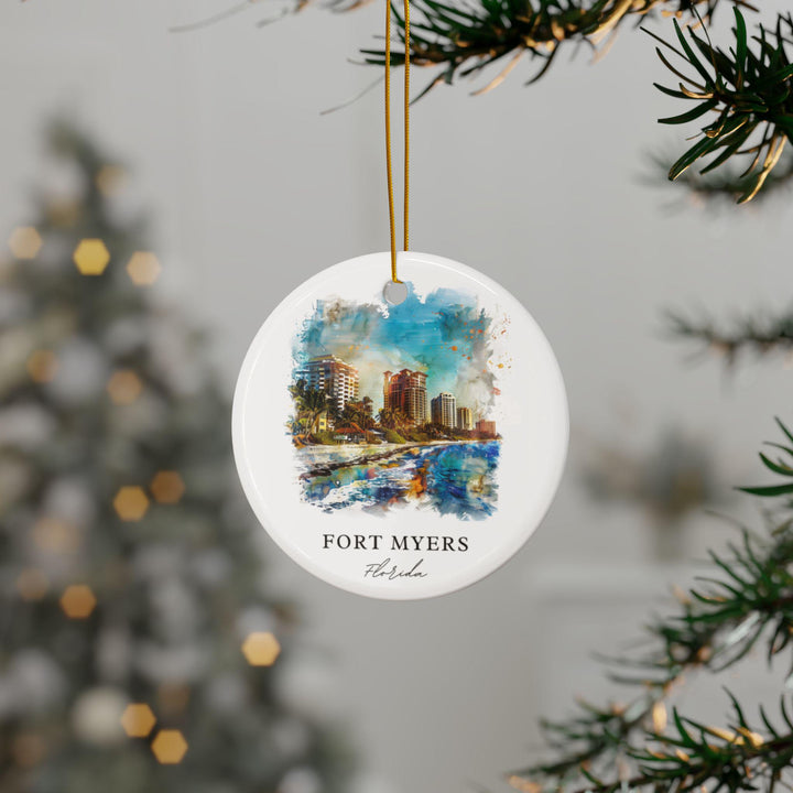 Fort Myers FL Ornament: Unique Fort Myers Souvenir, Fort Myers Xmas Decor, and Authentic Florida Gift