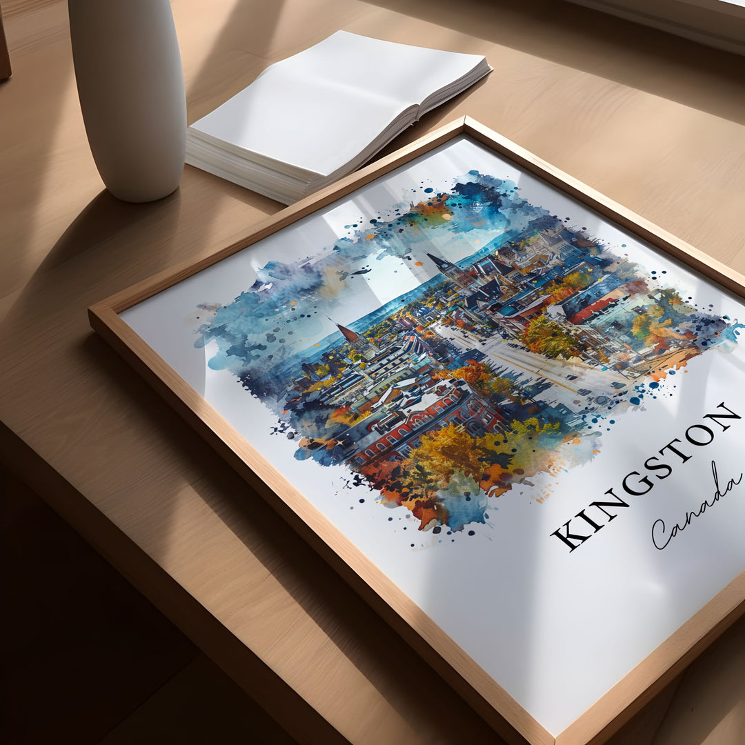 Kingston Ontario Wall Art, Kingston Print, Kingston Watercolor, Kingston Lake Ontario Gift,