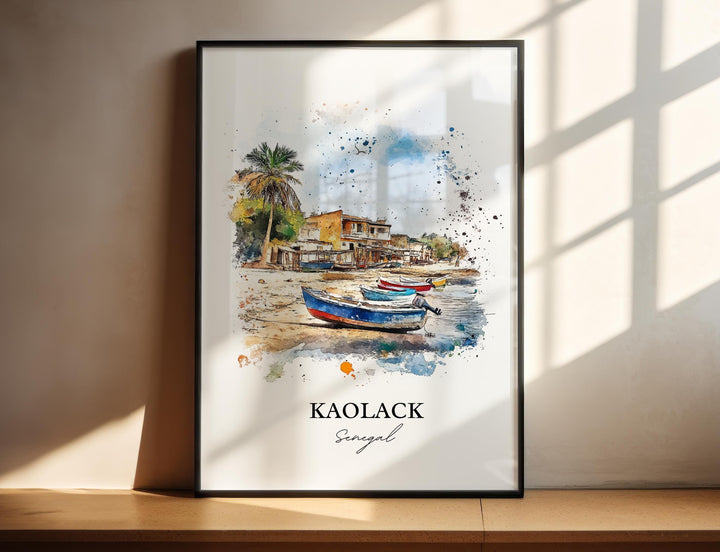 Kaolack Wall Art, Senegal Print, Senegal Watercolor Art, Kaolack Senegal Gift, Travel Print, Travel Poster, Housewarming Gift