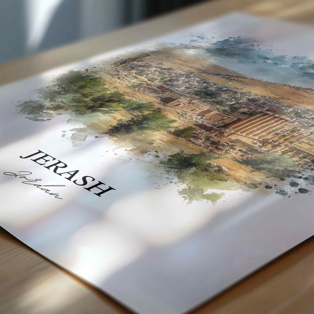 Jerash, Jordan – Watercolor Art Print