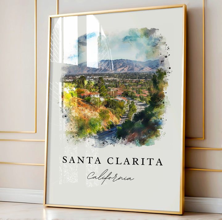 Santa Clarita wall art - California, Santa Clarita print, Santa Clarita CA Wedding gift, Birthday present, Custom Text, Perfect Gift