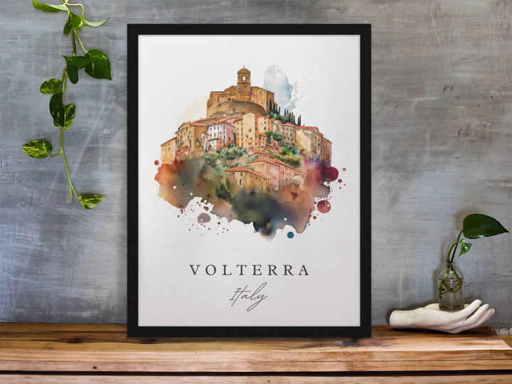 Volterra Italy wall art - Italy, Volterra poster, Volterra gift, Volterra Italia Birthday present, Custom Text, Personalised Gift