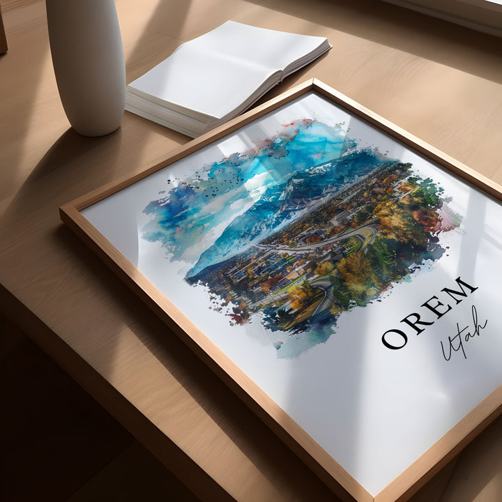 Orem, Utah, Utah – Watercolor Art Print