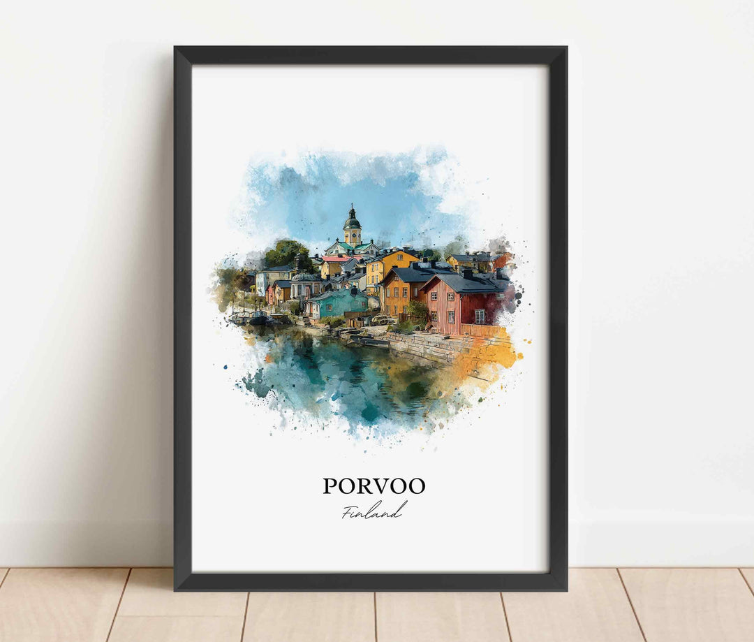 Porvoo, Finland – Watercolor Art Print