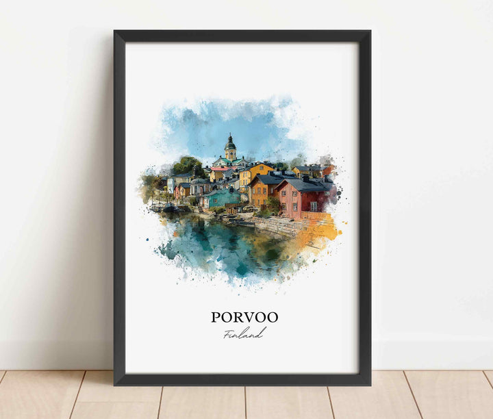 Porvoo, Finland – Watercolor Art Print