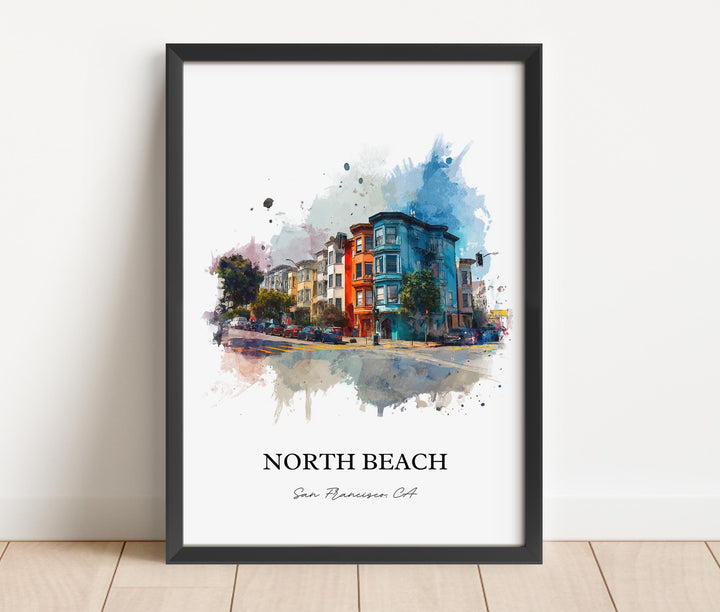 North Beach, California – Watercolor Art Print