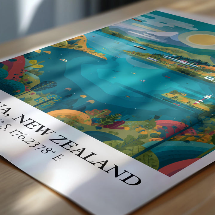 Rotorua, New Zealand – Watercolor Art Print