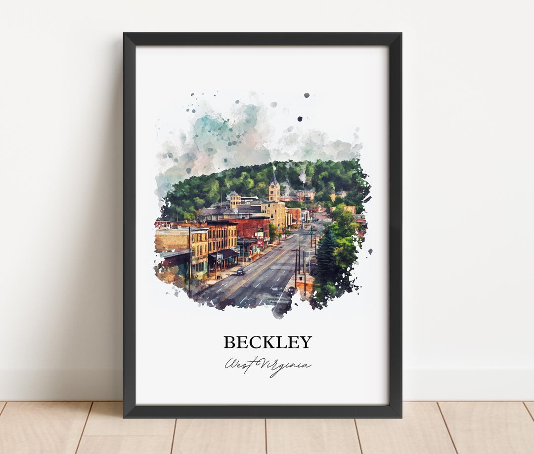Beckley WV Wall Art, Raleigh County WV Print, West Virginia Watercolor Art, Beckley Gift, Travel Print, Travel Poster, Housewarming Gift