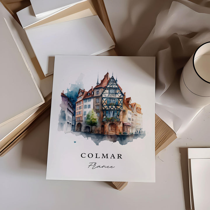 Colmar France wall art - France's Little Venice, Colmar poster, Colmar FR Wedding gift, Birthday present, Custom Text, Personalised Gift