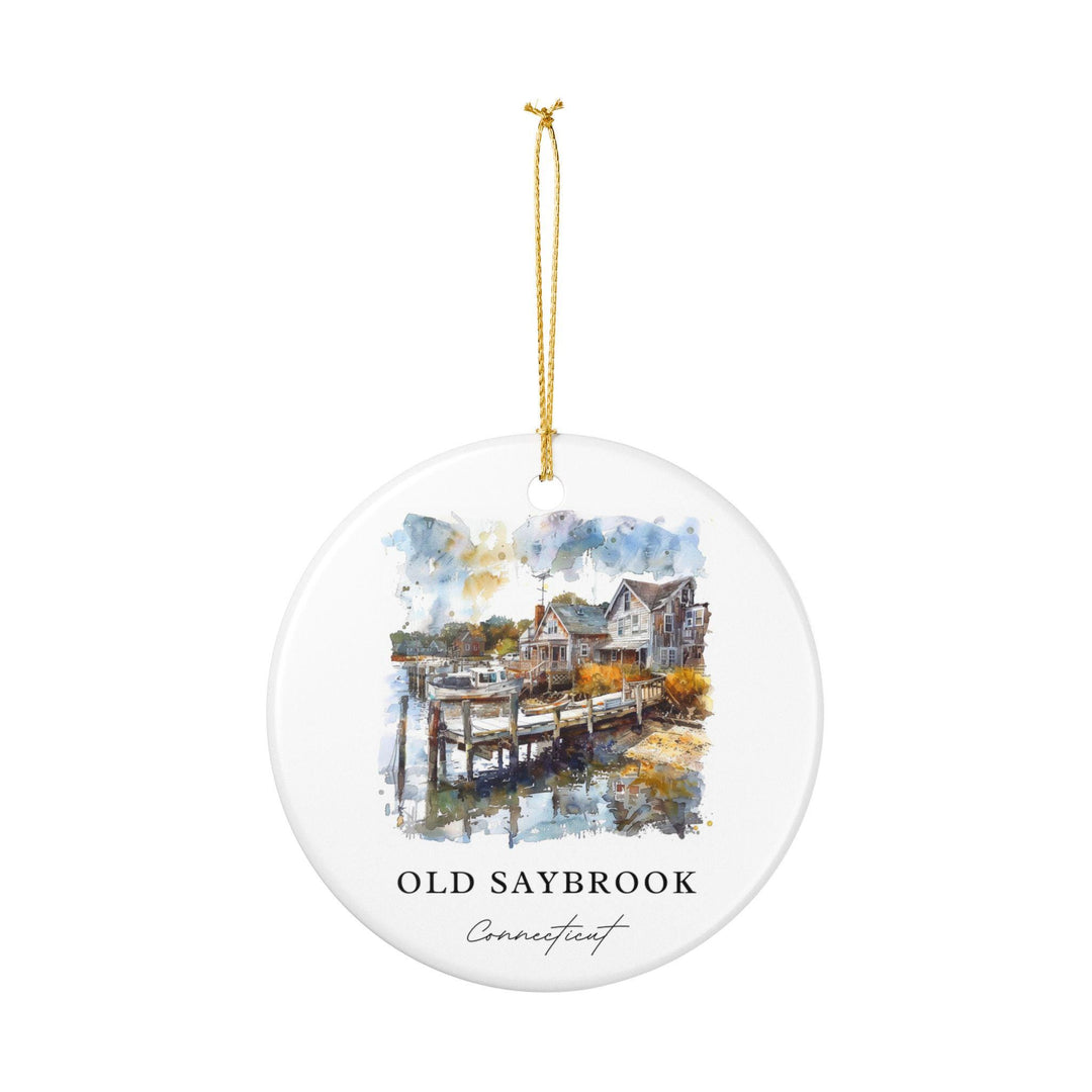 Old Saybrook Ornament: Unique Connecticut Souvenir, Old Saybrook Xmas Decor, and Authentic Old Saybrook CT Gift