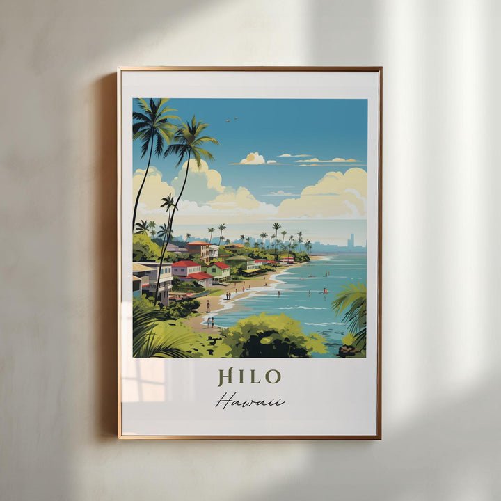 Hilo Hawaii wall art - Hawaii, Hilo poster, Hilo Wedding gift, Hilo HI Birthday present, Custom Text, Personalised Gift