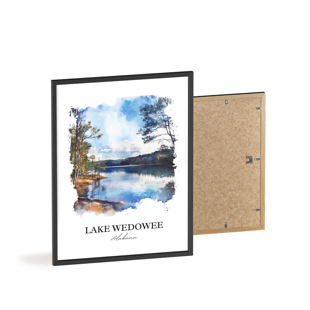 Lake Wedowee Wall Art, Randolph County AL Print, Alabama Watercolor Art, Lake Wedowee Gift, Travel Print, Travel Poster, Housewarming Gift