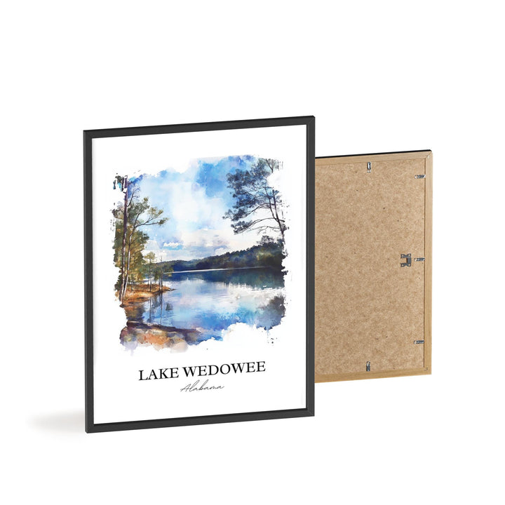 Lake Wedowee Wall Art, Randolph County AL Print, Alabama Watercolor Art, Lake Wedowee Gift, Travel Print, Travel Poster, Housewarming Gift