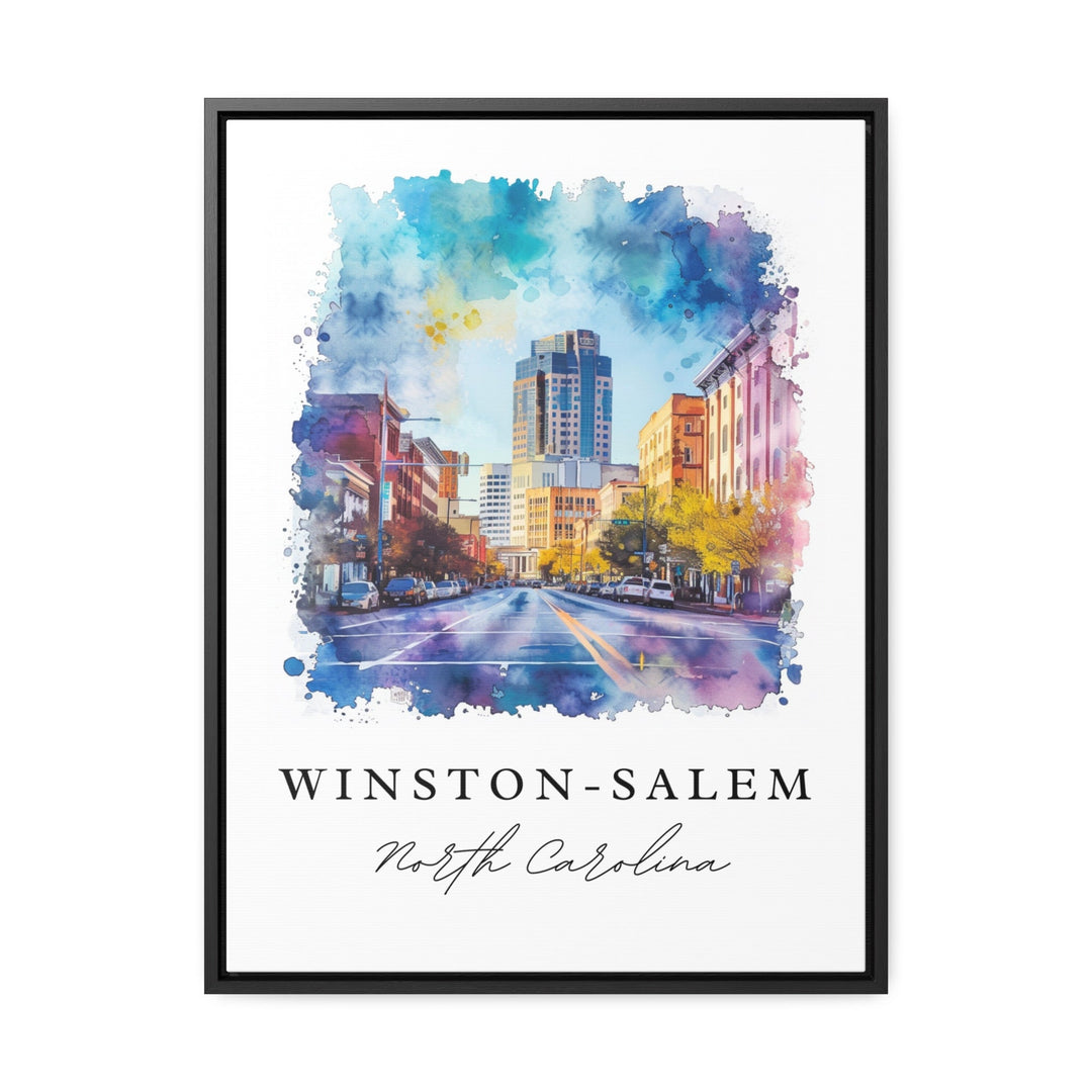 Winston-Salem watercolor travel art - North Carolina, Winston-Salem print, Wedding gift, Birthday present, Custom Text, Perfect Gift