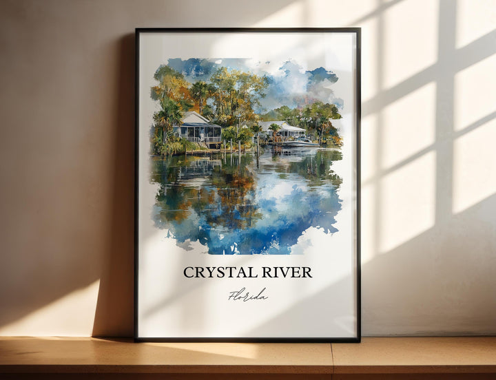 Crystal River, FL, USA – Watercolor Art Print