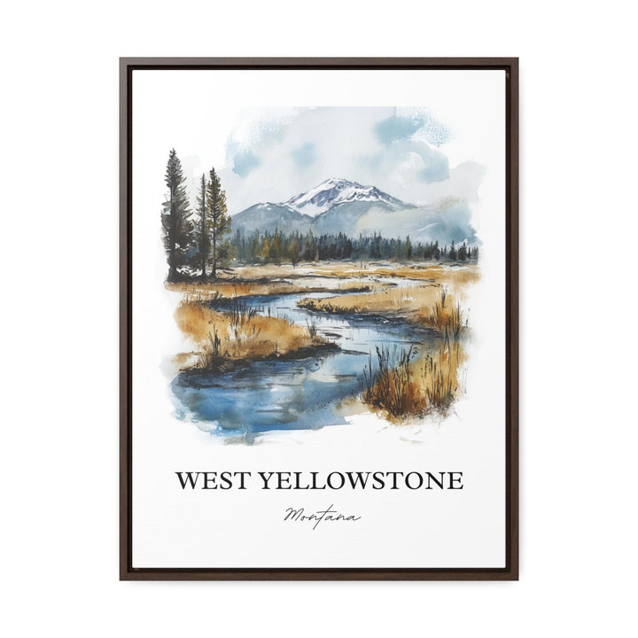 West Yellowstone Art, Yellowstone Town Print, Montana Watercolor Art, West Yellowstone Gift, Travel Print, Travel Poster, Housewarming Gift