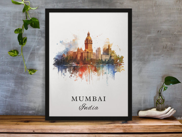 Mumbai India wall art - India, Mumbai poster, Mumbai India Wedding gift, Mumbai Birthday present, Custom Text, Personalised Gift