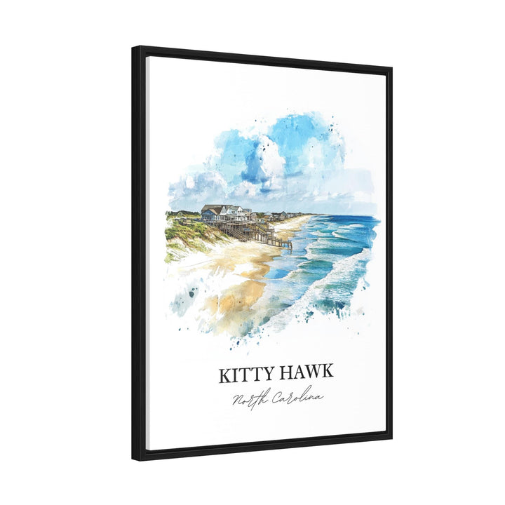 Kitty Hawk NC Wall Art, Outer Banks Print, OBX Watercolor Art, Kitty Hawk Gift, Travel Print, Travel Poster, Housewarming Gift