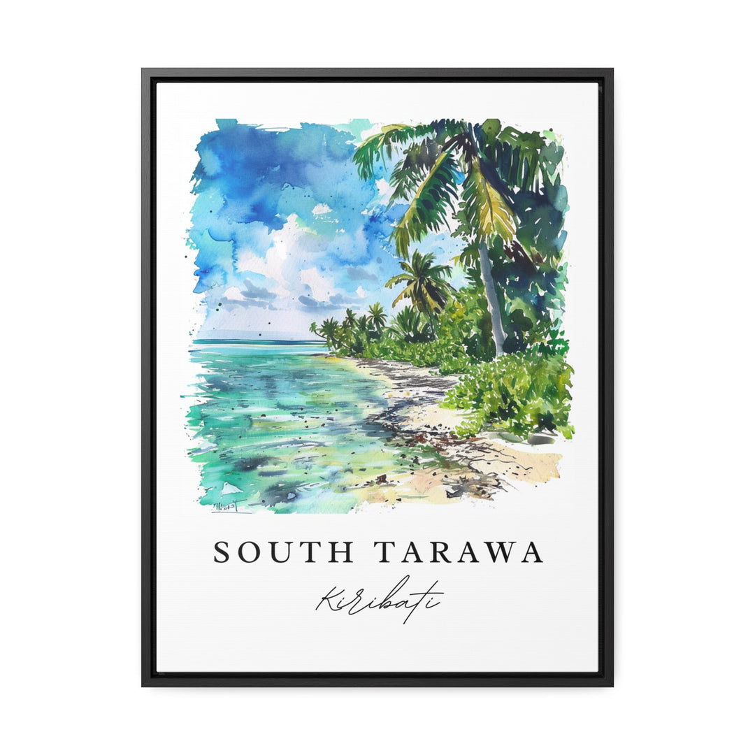 South Tarawa watercolor travel art - Kiribati, South Tarawa print, Wedding gift, Birthday present, Custom Text, Perfect Gift