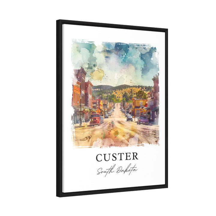 Custer South Dakota Wall Art, Custer SD Print, Custer Watercolor, Mount Rushmore Gift,