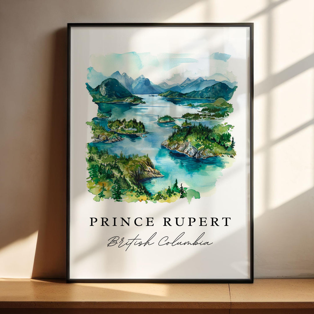 Prince Rupert, British Columbia – Watercolor Art Print