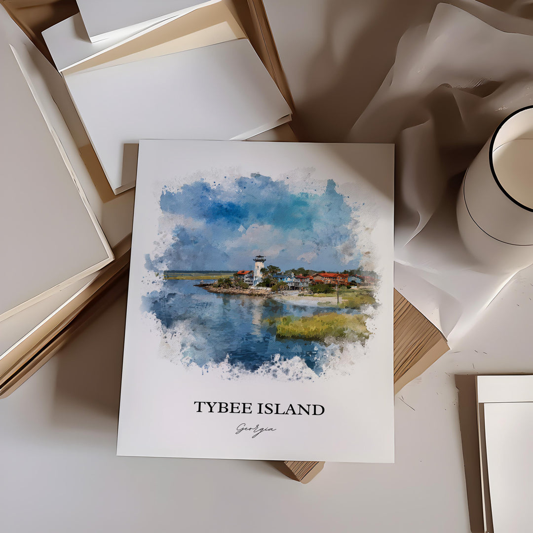 Tybee Island, GA – Watercolor Art Print
