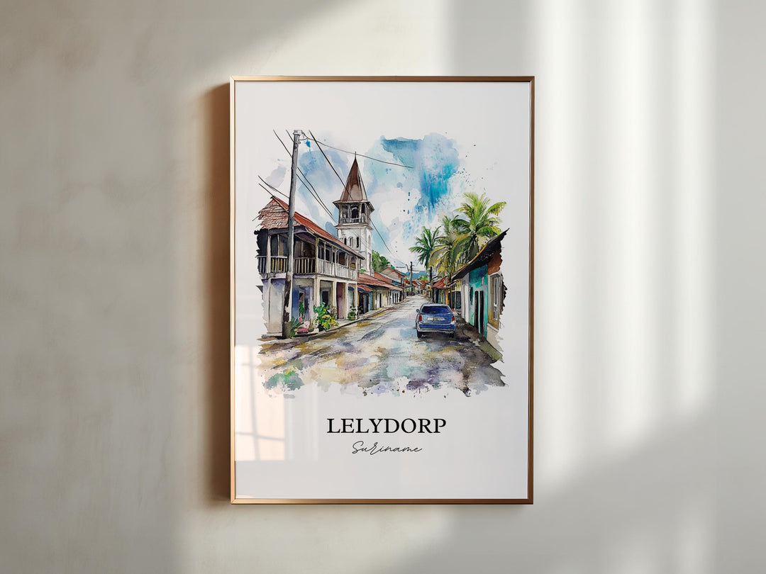 Lelydorp, Suriname – Watercolor Art Print