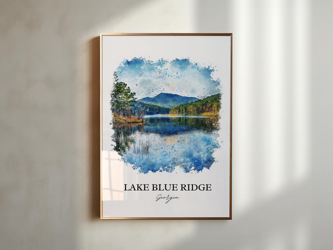 Lake Blue Ridge Wall Art, Fannin County Print, Blue Ridge Artwork, Lake Blue Ridge Gift, Travel Print, Travel Poster, Housewarming Gift