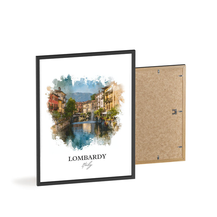 Lombardy Italy Wall Art, Lombardy Print, Italy Watercolor Art, Lombardy Italy Gift, Lombardy Travel Print, Travel Poster, Housewarming Gift