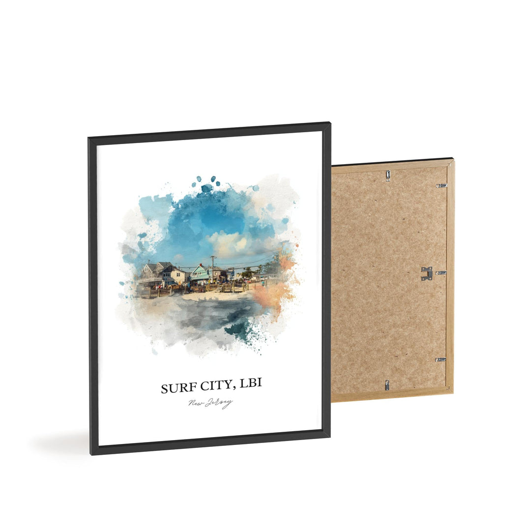 Surf City, NJ – Watercolor Art Print