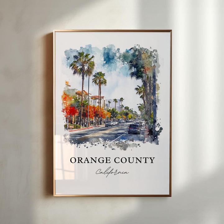 Orange County, California – Watercolor Art Print