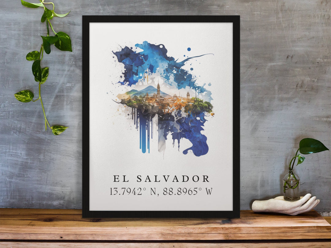 El Salvador, Central America – Watercolor Art Print